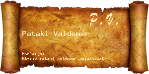 Pataki Valdemár névjegykártya
